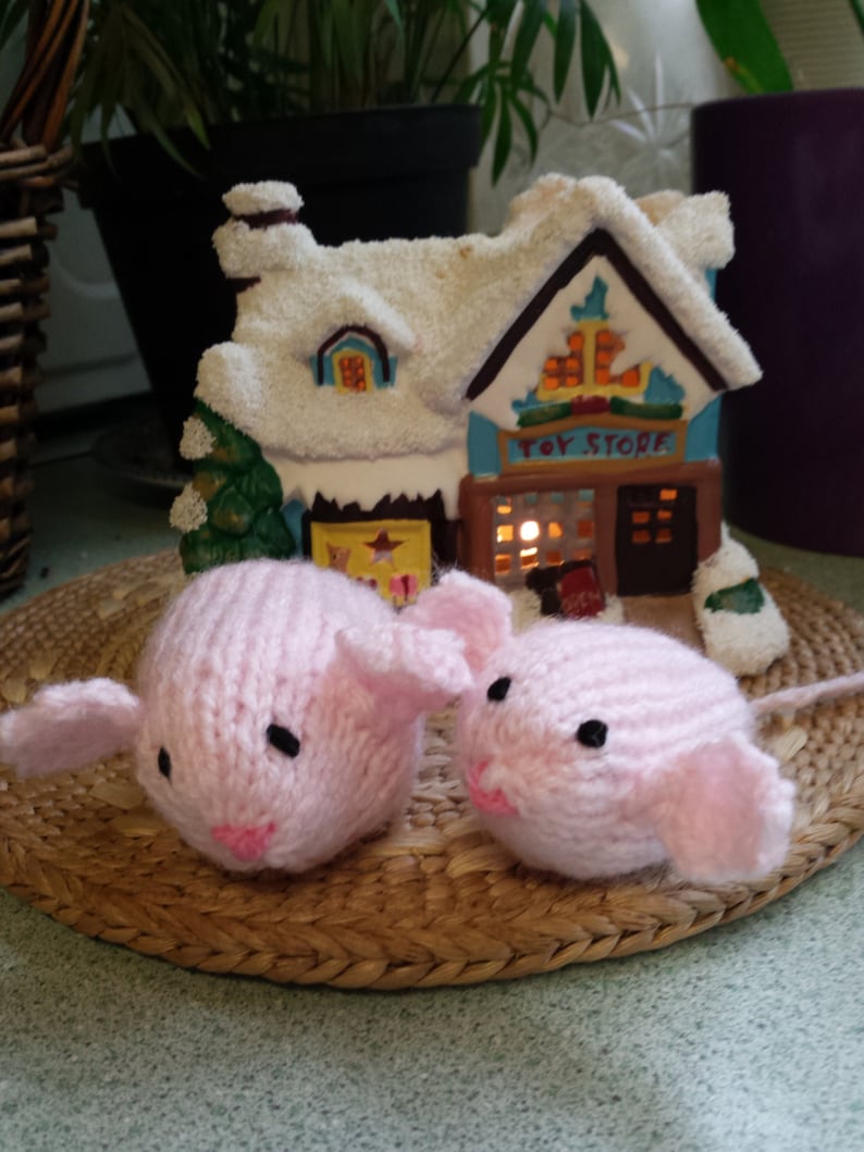 Lovely little hand knitted Sugar Mice