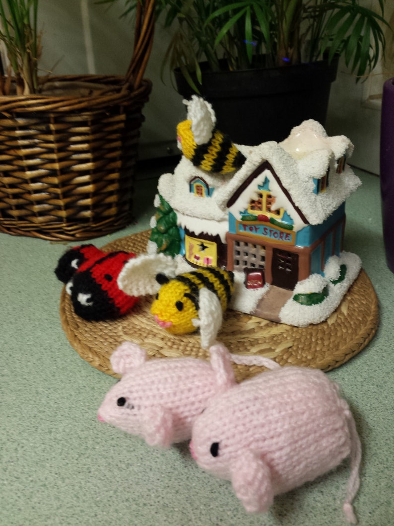 Lovely little hand knitted Sugar Mice