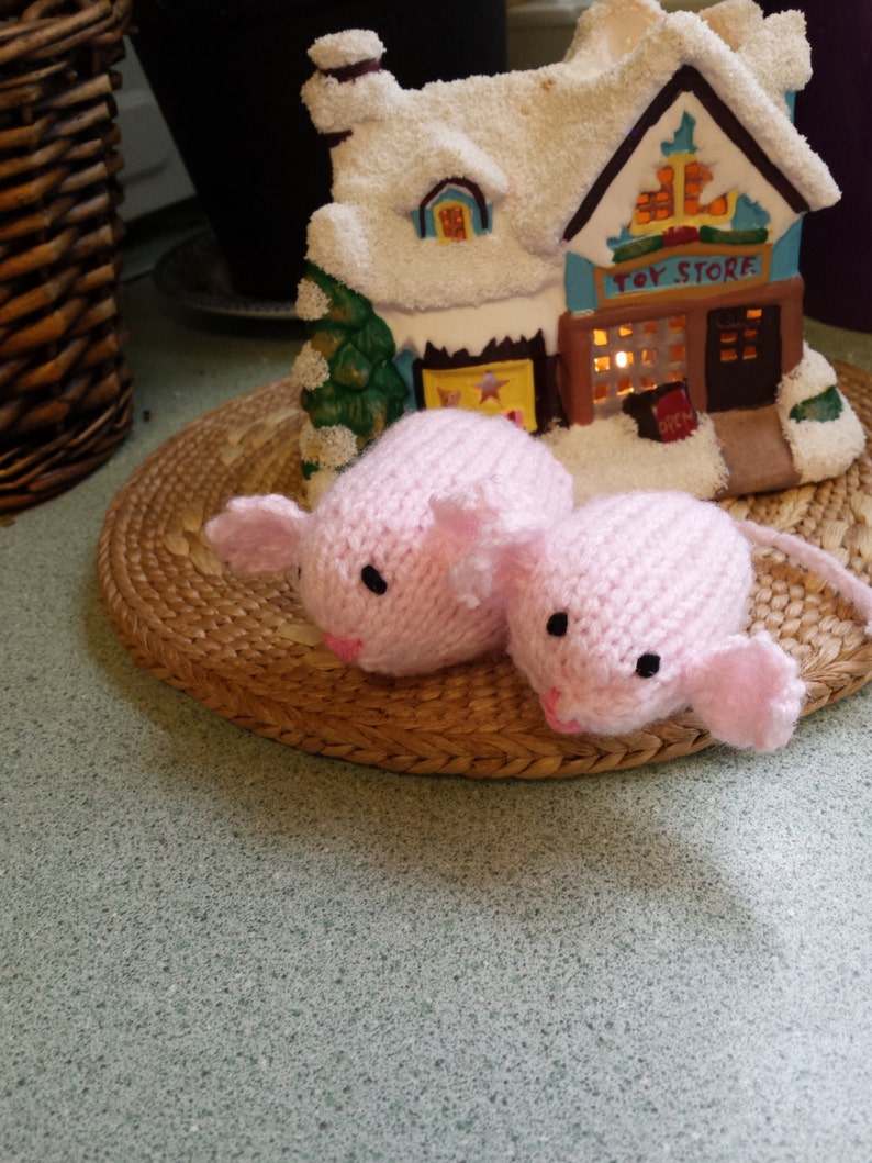 Lovely little hand knitted Sugar Mice