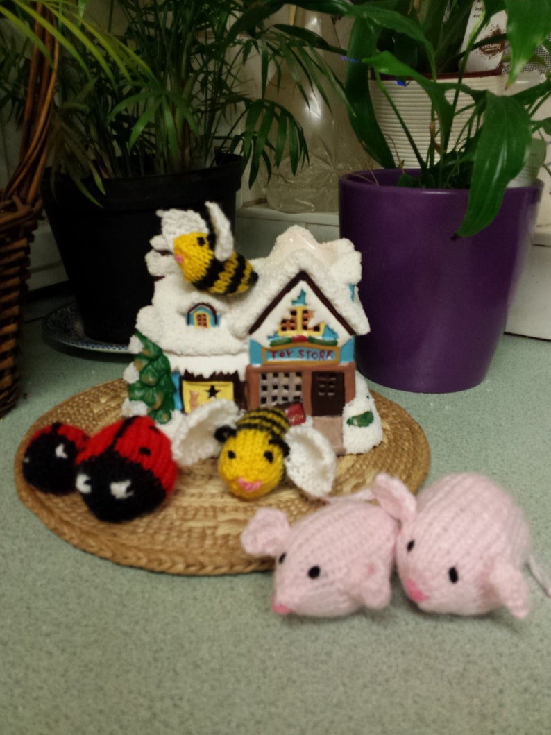 Lovely little hand knitted Sugar Mice