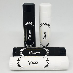 Wedding Lip Balm | Bride, Groom Lip Balms | Wedding Favors, Wedding Giveaways  | Beeswax, Moisturizing, Lip Care, Skin Care