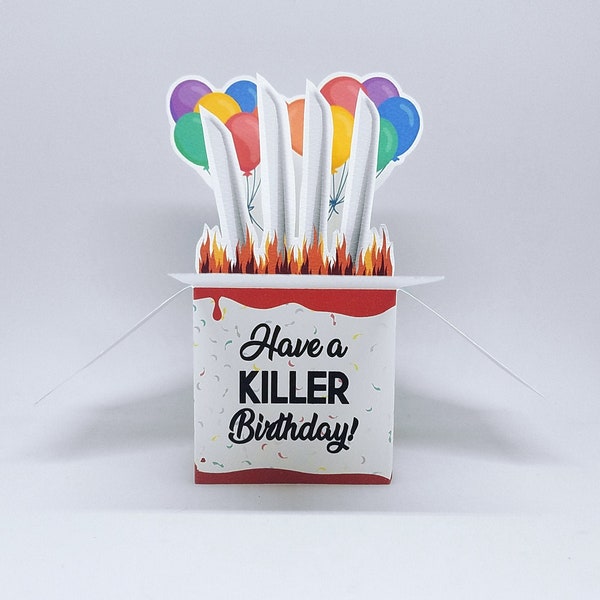 Have a Killer Birthday Pop-Up Card | Horror Birthday Card | Horror Movie, Scary Movie, Greeting Card, Bday Card, Birthday Gifts