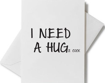 Need A Hug Greeting Card | Couples, Wedding, Anniversary Card, Valentine's Day Card, Gifts for Her, Gifts for Him, Gift ideas