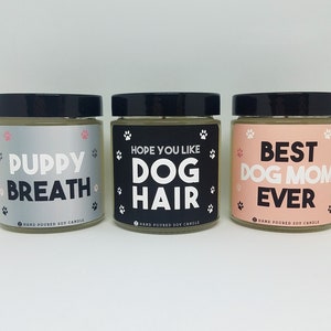 4oz Pet Candle – Dog or Cat Scented Soy Wax Clear Jar Gift