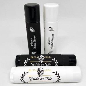 Bridal Shower Lip Balm | Horror, Halloween, Gothic | Wedding Favors, Wedding Lip Balm, Personalized Lip Balm, Wedding Giveaways