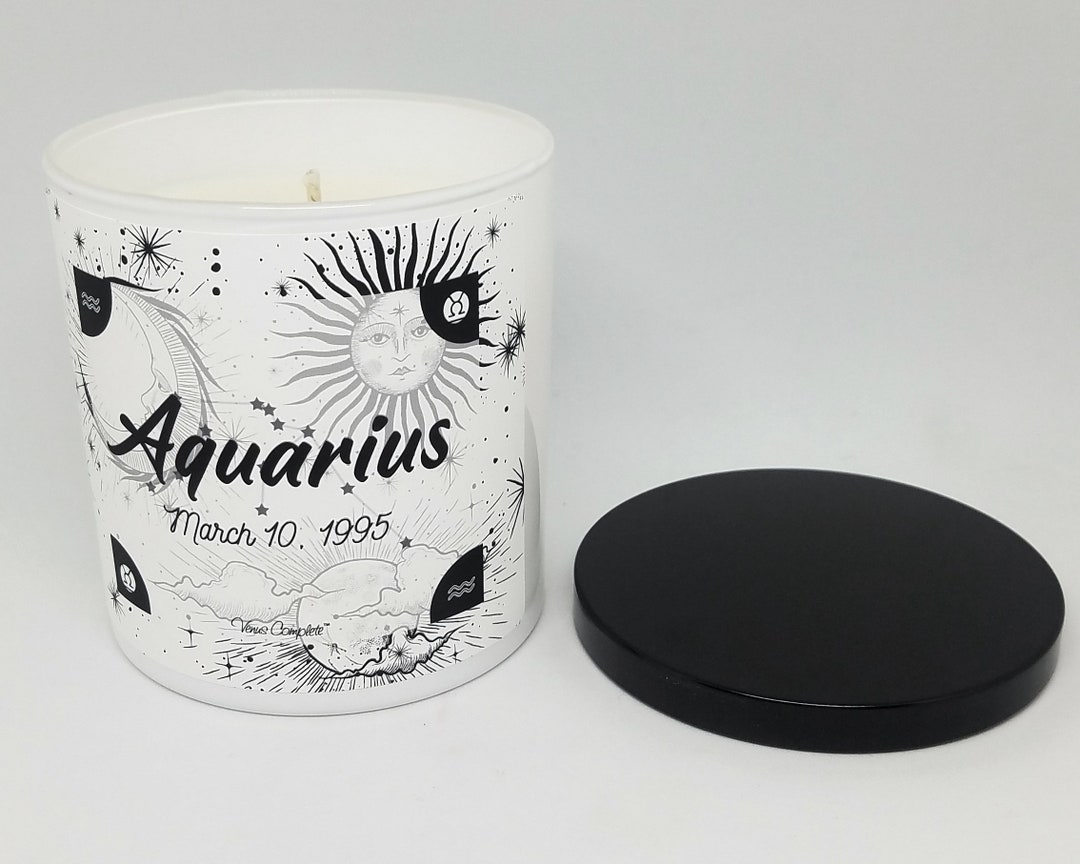 9oz. Zodiac Birthdate Candle, Astrology Candlesoy Candle, White