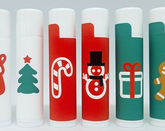 Christmas Lip Balms | Stocking Stuffers | Christmas Gifts | Mix & Match | Icons, Party Favors, Gift Ideas, Chapstick, Christmas Party