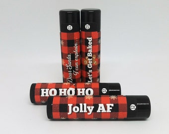 Christmas Lip Balms | Stocking Stuffers | Cute Christmas Gifts | Mix & Match | Party Favors, Gift Ideas, Chapstick, Red Plaid