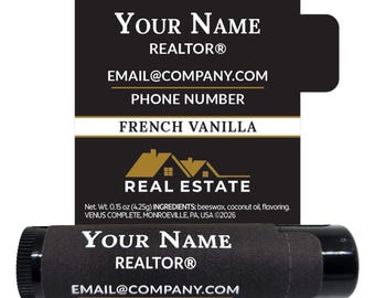 Realtor Lip Balm Favors – Custom Business Card Marketing Giveaway