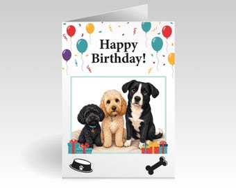 Personalized Cartoon Pet Birthday Card | Custom Dog & Cat Greeting