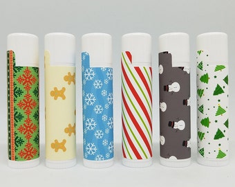 Christmas Lip Balms | Stocking Stuffers | Christmas Gifts | Mix & Match | Pattern, Party Favors, Gift Ideas, Chapstick, Christmas Party