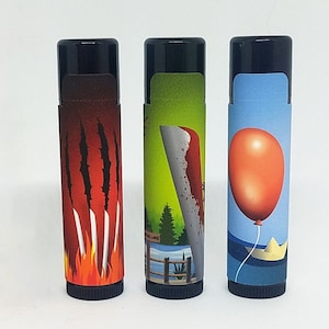 Horror Lip Balm | Horror Movie Lip Balms | Mix & Match | Party Favors, Thank You Favors, Gift Ideas, Horror Lip Balm