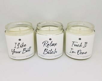 3.5oz. Funny Insult Candle︱Soy Candles | Sarcasm, Joke, Quotes, Sayings︱White Scented Candle | Hand-crafted, Homemade
