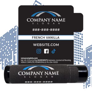 Business Card Lip Balm | Natural Lip Balm  | Beeswax, Lip Care | Promotional, Giveaway, Marketing, Advertising | Custom, Personalized