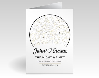 The Night We Met Personalized Greeting Card | Custom Star Map, Night Sky for Couples