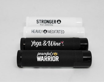 Yoga Lip Balm | Beeswax Lip Balms | Lip Care, Gifts for Her, Gifts for Him, Skin Care | Yogi, Meditate, Namaste, Warrior