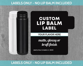 カスタムリップバームラベル：パーソナライズステッカー、ビジネスブランディング、12枚入り
