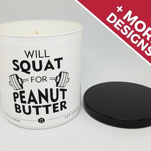 9oz. Fitness Candle︱Gym Candle | Health, Funny, Workout︱Soy Candle | Black Scented Candle | Hand-crafted, Homemade