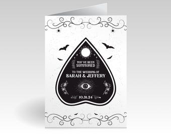 Gothic Wedding Invitation | Ouija Board Planchette Design | Halloween Card