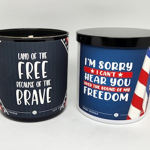 9oz. America Candle︱USA, Patriotic, Veteran&#39;s Day, 4th of July, Space | Scented Candle, Handmade Candle, Hand Poured, Vegan, Aromatherapy