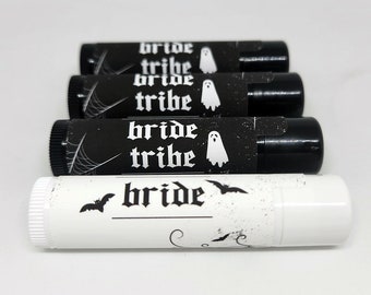 Bride Tribe Lip Balm | Spooky Wedding, Halloween Wedding | Wedding Favors, Party Favors, Lip Balm, Bridal Party Favors, Engagement