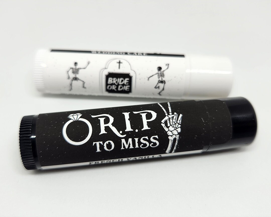 Gothic Bridal Shower Lip Balm: Halloween Wedding Favors | RIP to Miss ...