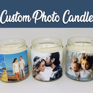 3.5oz. Personalized Photo CandleCustom Soy Candle Scented Candle Custom Candle, Gifts for Him, Gifts for Her, Birthday, Christmas image 1