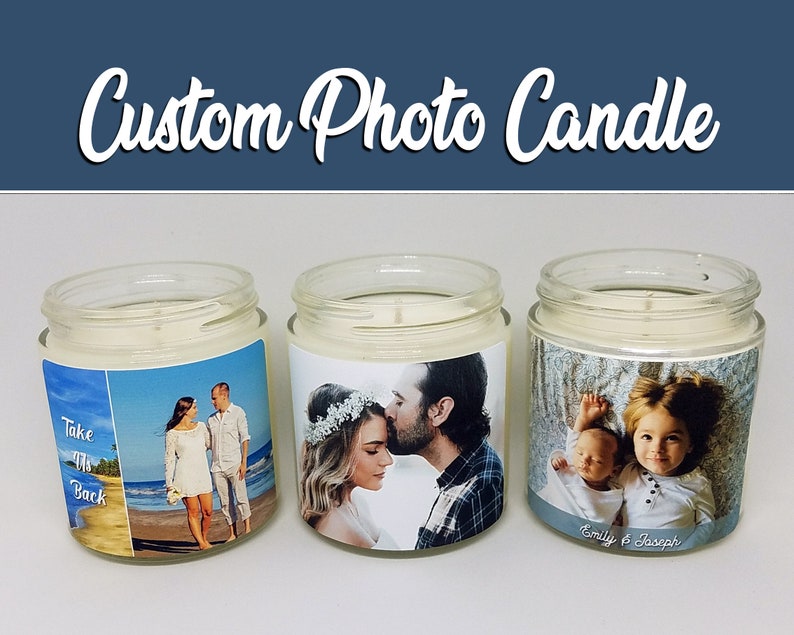 3.5oz. Personalized Photo CandleCustom Soy Candle Scented Candle Custom Candle, Gifts for Him, Gifts for Her, Birthday, Christmas image 1