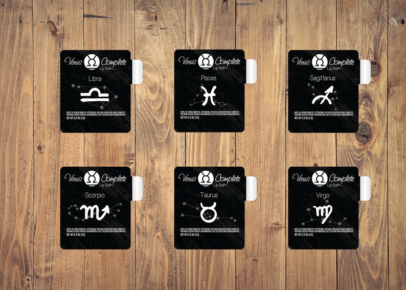 Zodiac Sign Lip Balm Astrology Lip Balms Choose Your Etsy