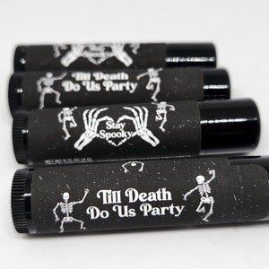 Till Death Do Us Party Lip Balm Horror, Halloween, Gothic Wedding Favors, Party Favors, Chapstick, Bridal Party Favors, Engagement image 1