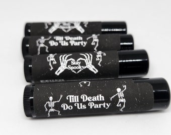 Till Death Do Us Party Lip Balm | Horror, Halloween, Gothic | Wedding Favors, Party Favors, Chapstick, Bridal Party Favors, Engagement