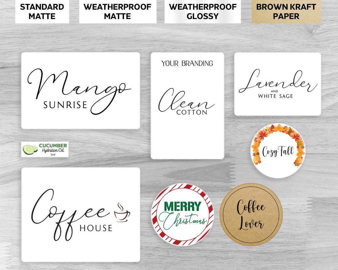 Custom Product Labels | Personalized Matte, Glossy, Kraft Stickers ...