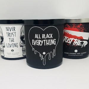 9oz. Horror Candle︱Handmade Soy Candle︱Scented Candle | Black Candle | Halloween, Christmas, Birthday | Gift Ideas