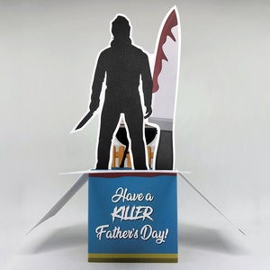 Killer Father's Day-pop-upkaart – Horror enge filmcadeau voor papa