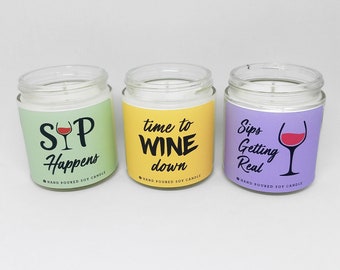 3.5oz. Wine Candle | Handmade Soy Candle | Wine Lover, Gifts for Wine Lovers, Mother's Day, Birthday Gift