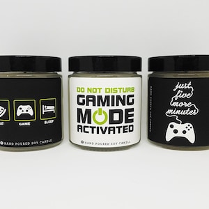 4oz Gamer Candle | Funny Gaming Soy Candle | Gifts for Gamers | Video Game, Console, Computer | Scented Handmade Candle