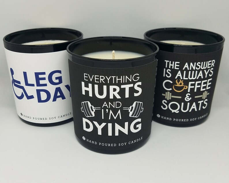 9oz. Fitness Candlegym Candle Health Funny Workoutsoy Etsy