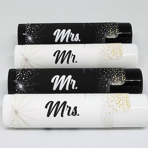 Wedding Lip Balm | Mrs. & Mr. Lip Balms | Wedding Favors, Wedding Giveaways  | Beeswax, Moisturizing, Lip Care, Skin Care