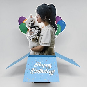 Cartão pop-up de aniversário | Cartão de aniversário | Cartão com foto, Cartão personalizado, Cartão de felicitações, Feliz aniversário, Presentes de aniversário