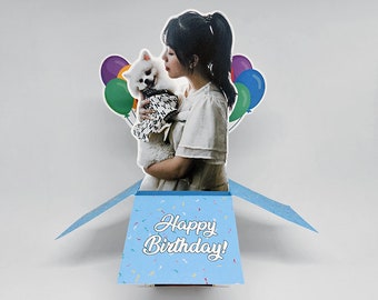 Handmade Photo Birthday Pop-Up Card: Custom Greeting Card