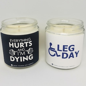 3.5oz. Fitness Candle︱Gym Candle | Health, Funny, Workout︱Soy Candle | Scented Candle | Hand-crafted, Homemade