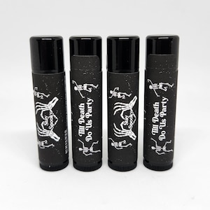 Till Death Do Us Party Lip Balm Horror, Halloween, Gothic Wedding Favors, Party Favors, Chapstick, Bridal Party Favors, Engagement image 2