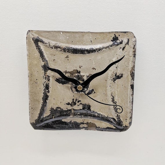 Salvaged Ceiling Tin Tile Clock Unique Wall Decor