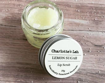 Lemon Lip Scrub | Natural, vegan lip scrub | cruelty free | stocking stuffer gift for her | natural skincare best selling items