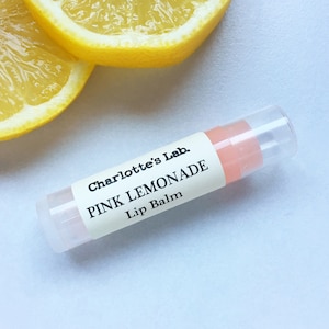 Natural Lip Balm Pink Lemonade Vegan lip balm stocking stuffer best selling items by Charlotte's Lab image 1