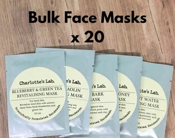 20 Wholesale Face Masks | 20 bulk face masks | natural vegan cruelty free face masks Made in Australia by charlotte's lab