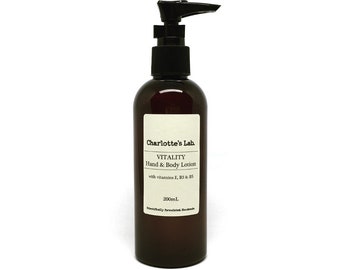 Vitality Natural Body Lotion | Natural skincare | Vegan lotion with niacinamide vitamin e and panthenol by Charlottes Lab