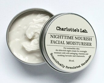 Nighttime Nourish Face Cream: Anti-Aging, Dry Skin, Natural, Vegan, Lavender Chamomile
