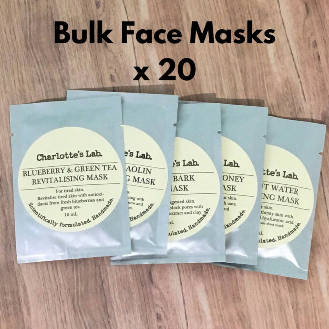 20 Wholesale Face Masks 20 Bulk Face Masks Natural Vegan Etsy