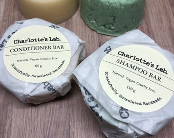 Natural Shampoo and Conditioner Bar Set: Vegan, Zero Waste